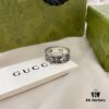 Gucci 925 Sterling Silver Double G Floral Vintage Ring