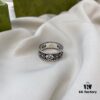 Gucci 925 Sterling Silver Double G Floral Vintage Ring