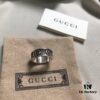 Gucci 925 Sterling Silver Double G Striped Vintage Ring