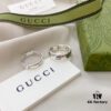 Gucci Gucci 925 Sterling Silver Fearless Love Double G Floral and Bird Couple Ring