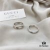 Gucci Gucci 925 Sterling Silver Fearless Love Double G Floral and Bird Couple Ring