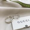 Gucci Gucci 925 Sterling Silver Fearless Love Double G Floral and Bird Couple Ring