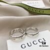 Gucci Gucci 925 Sterling Silver Fearless Love Double G Floral and Bird Couple Ring