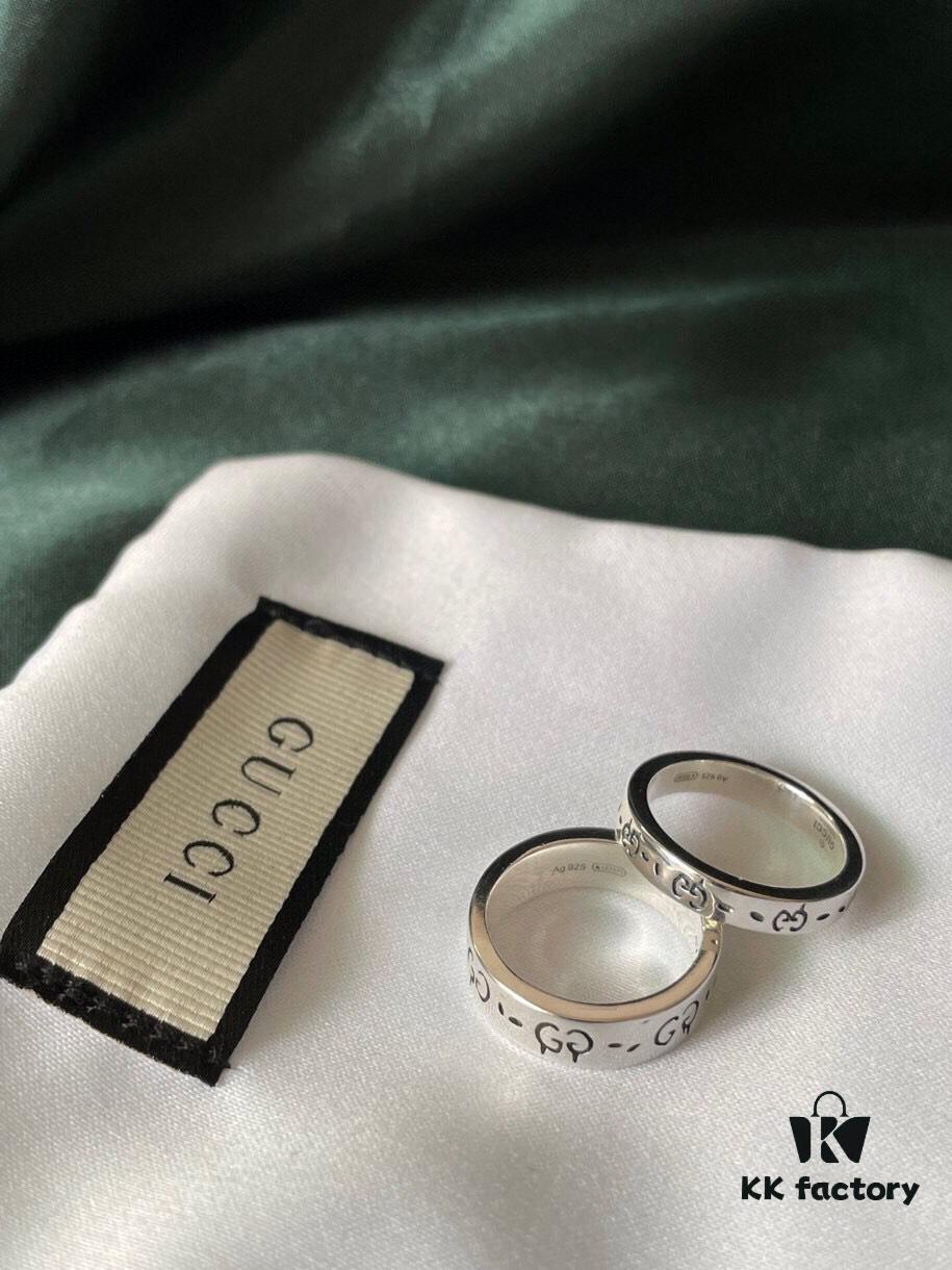 Gucci 925 Sterling Silver Skull Pixie Couple Ring