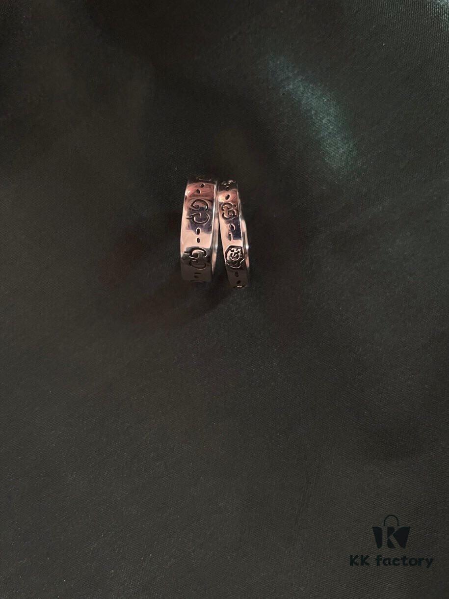 Gucci 925 Sterling Silver Skull Pixie Couple Ring