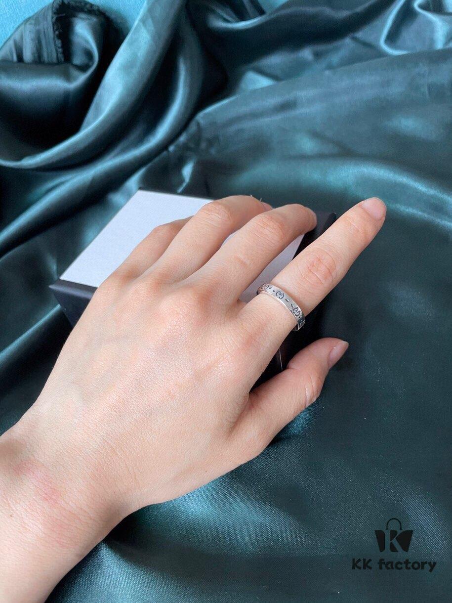 Gucci 925 Sterling Silver Skull Pixie Couple Ring