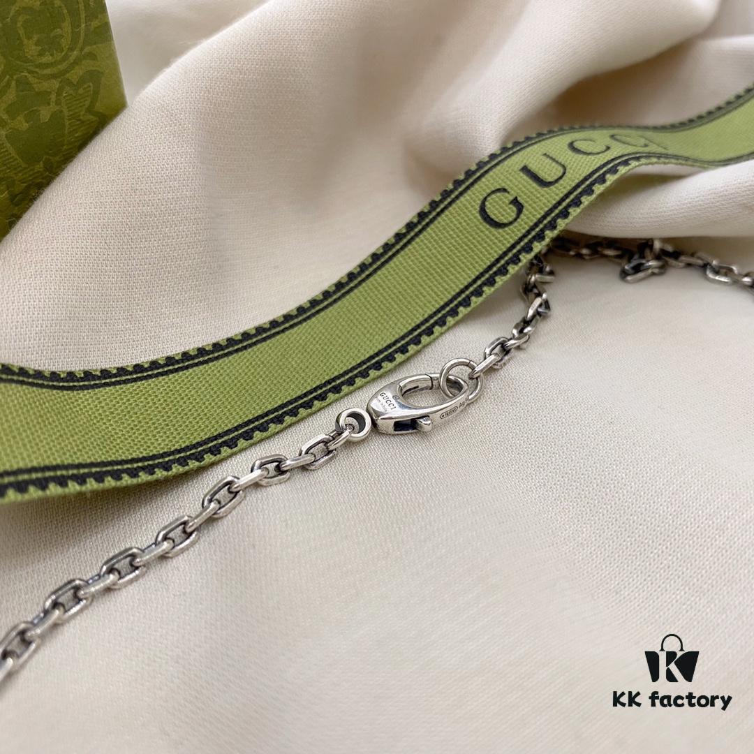 Gucci Gucci 925 Sterling Silver Double G Cross Necklace