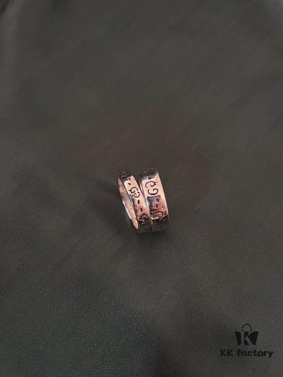 Gucci 925 Sterling Silver Skull Pixie Couple Ring