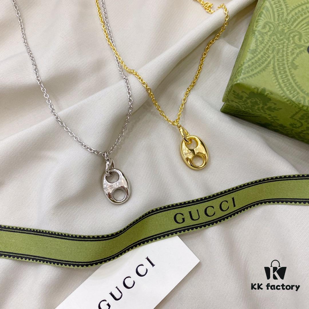 Gucci Gucci 925 Sterling Silver Pig Nose Necklace