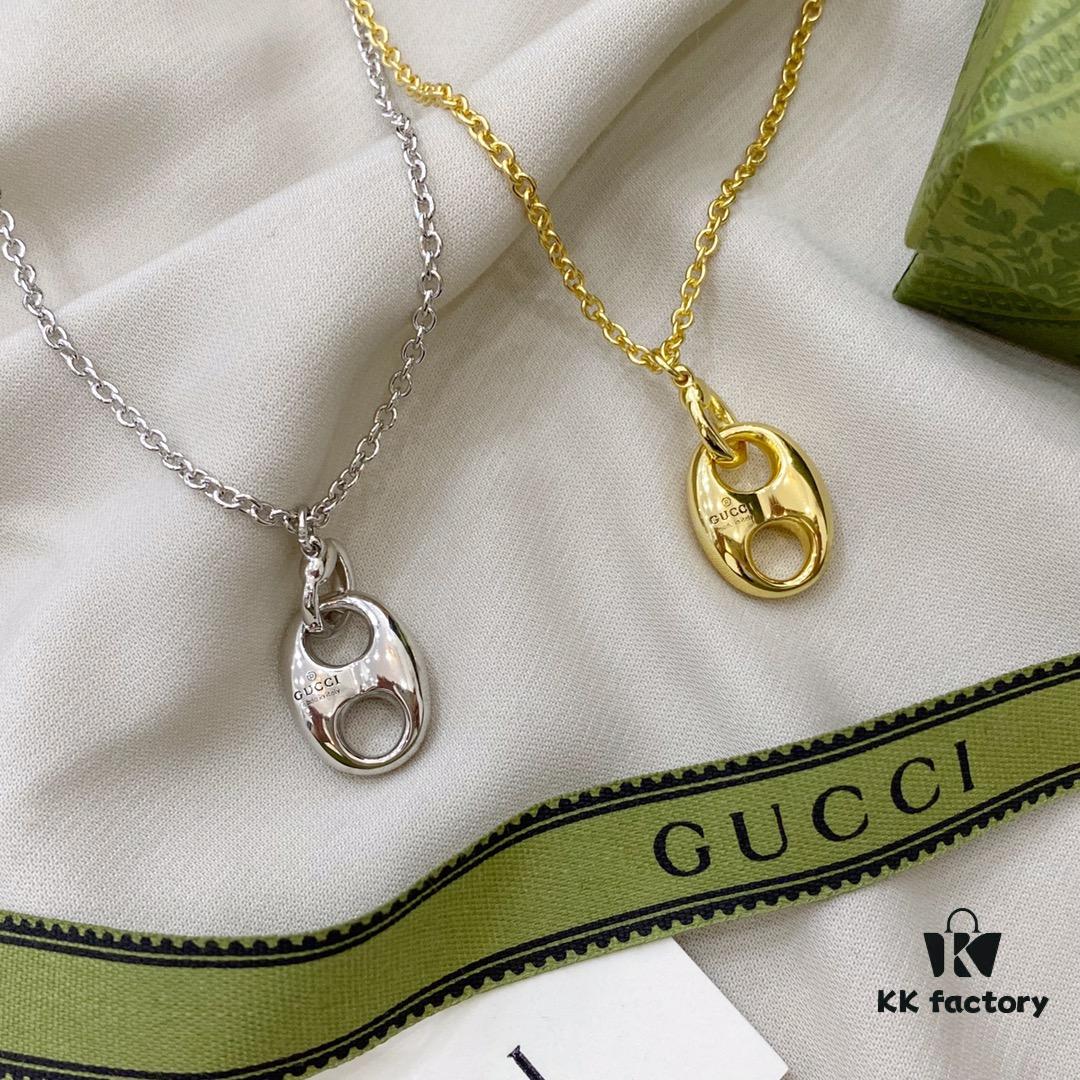 Gucci Gucci 925 Sterling Silver Pig Nose Necklace