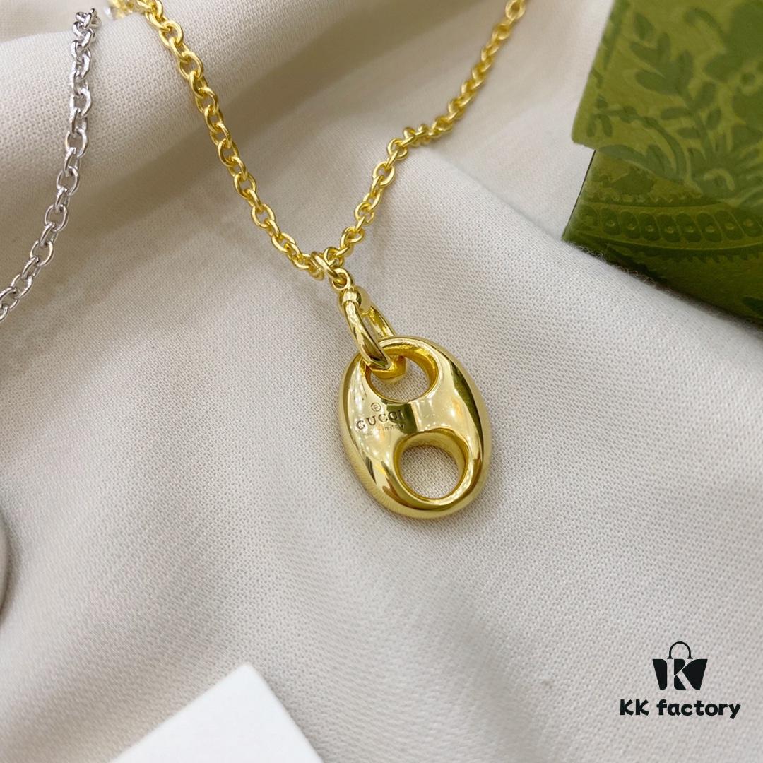 Gucci Gucci 925 Sterling Silver Pig Nose Necklace