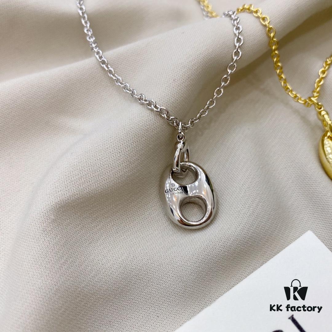 Gucci Gucci 925 Sterling Silver Pig Nose Necklace