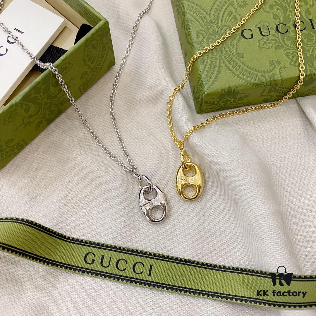 Gucci Gucci 925 Sterling Silver Pig Nose Necklace
