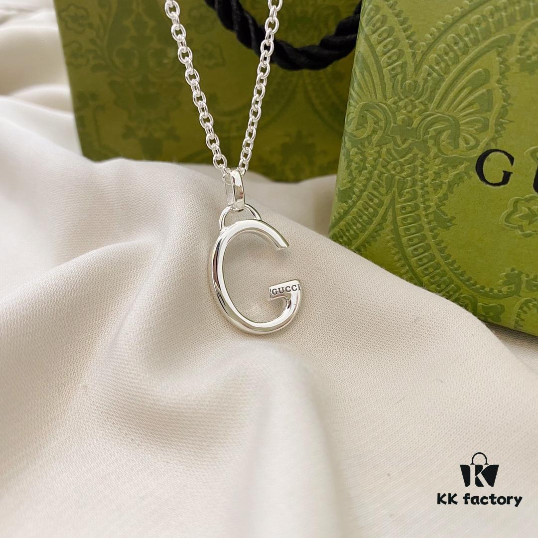 Gucci Gucci 925 Sterling Silver Large G Pendant Minimalist Necklace
