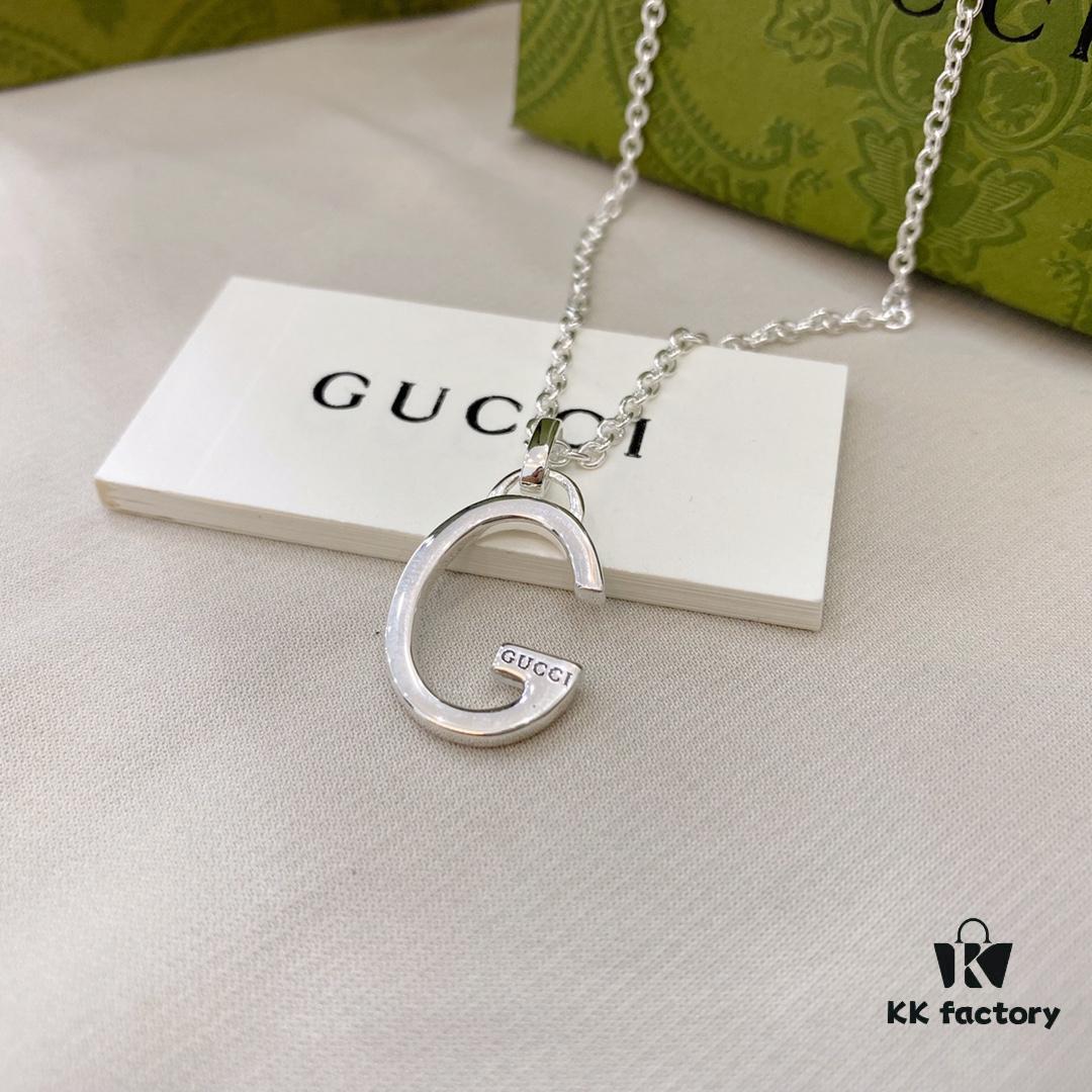 Gucci Gucci 925 Sterling Silver Large G Pendant Minimalist Necklace