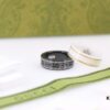 Gucci Icon Series Black and White Ceramic Couple's Ring with Gold Trim