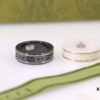 Gucci Icon Series Black and White Ceramic Couple's Ring with Gold Trim