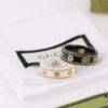 Gucci Icon Series Gold-Edged Black and White Ceramic Couple's Ring