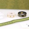 Gucci Icon Series Gold-Edged Black and White Ceramic Couple's Ring