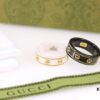 Gucci Icon Series Gold-Edged Black and White Ceramic Couple's Ring
