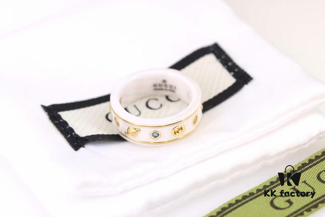 Gucci Icon Series Bee Black Ceramic Couple Ring