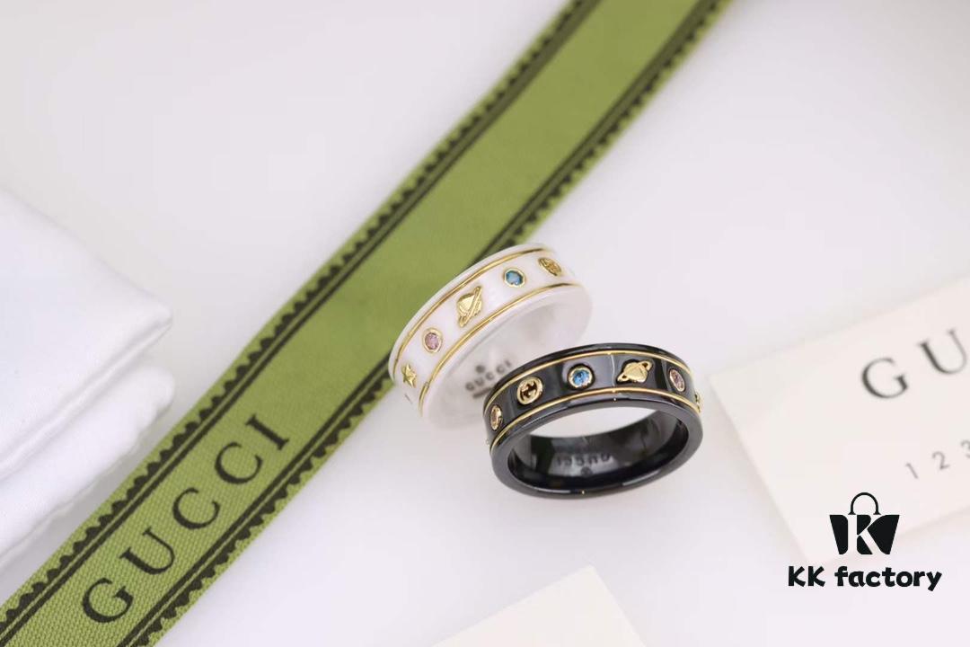 Gucci Icon Series Bee Black Ceramic Couple Ring