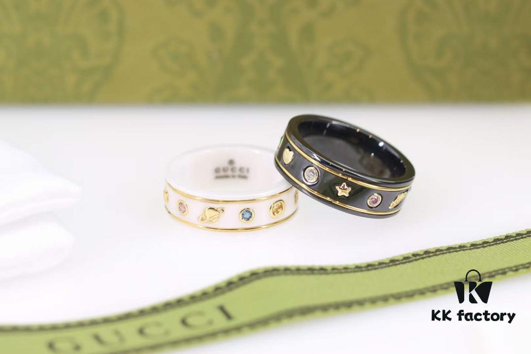 Gucci Icon Series Bee Black Ceramic Couple Ring