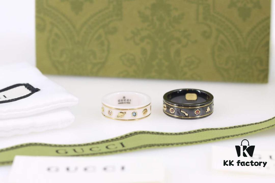 Gucci Icon Series Bee Black Ceramic Couple Ring