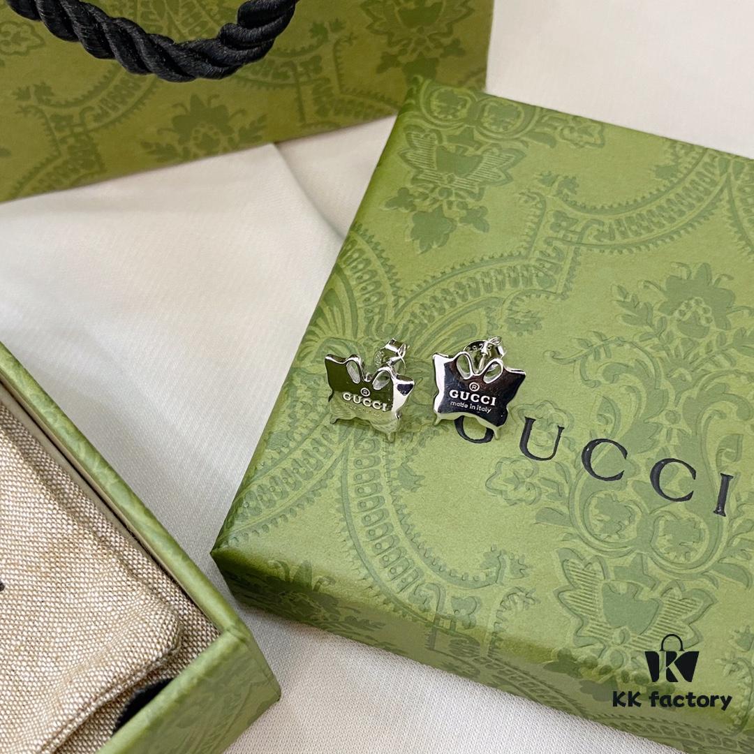 Gucci Gucci 925 Sterling Silver Butterfly Stud Earrings
