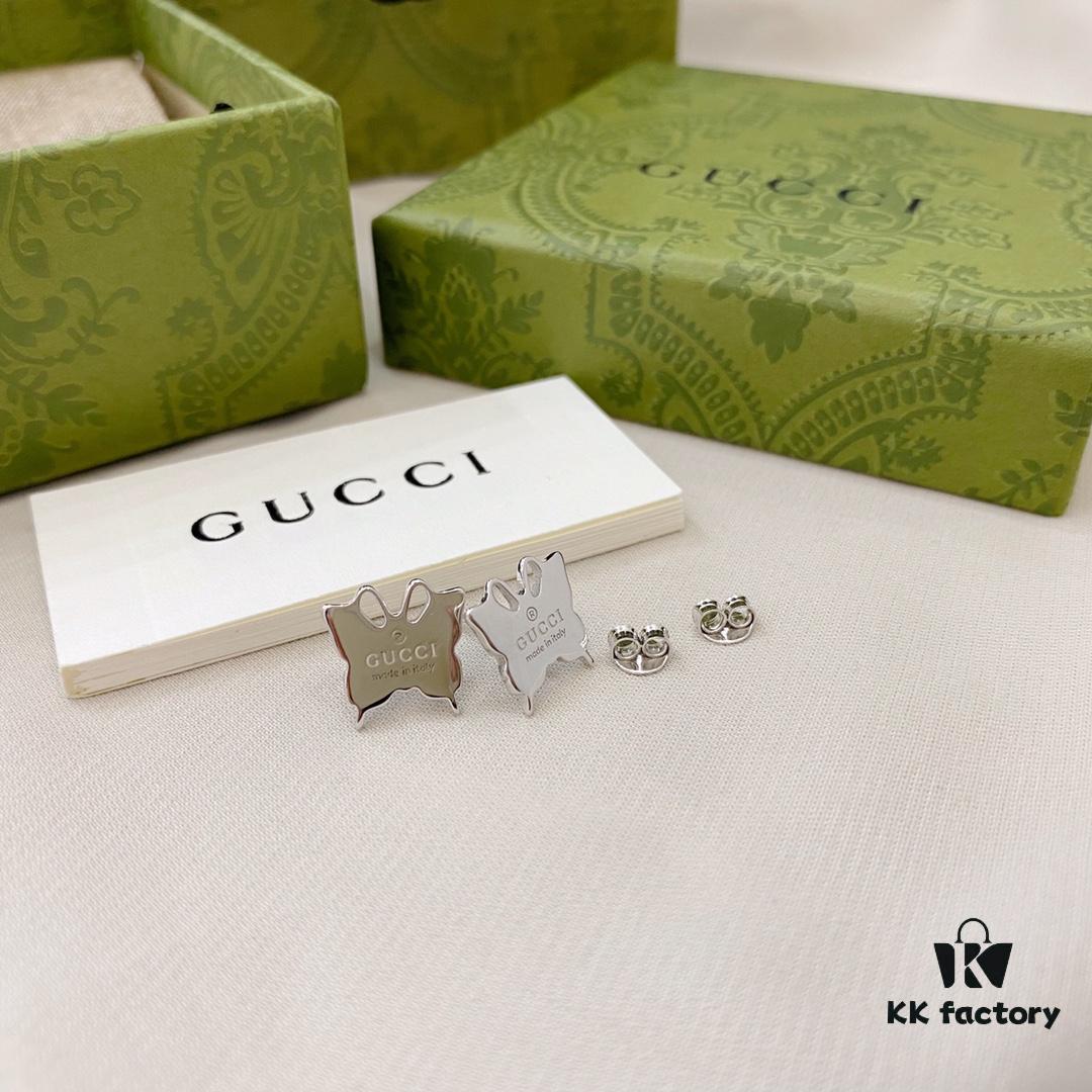Gucci Gucci 925 Sterling Silver Butterfly Stud Earrings