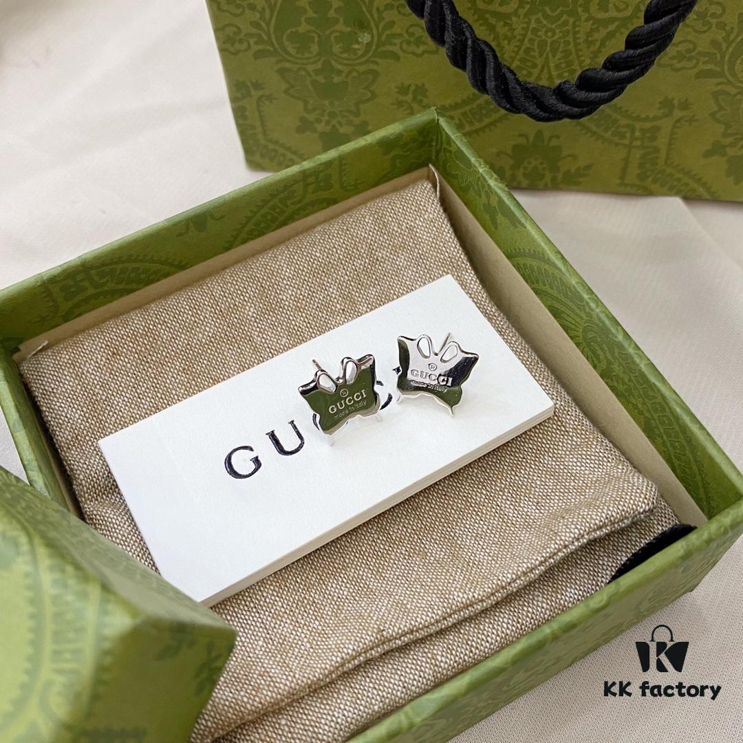 Gucci Gucci 925 Sterling Silver Butterfly Stud Earrings