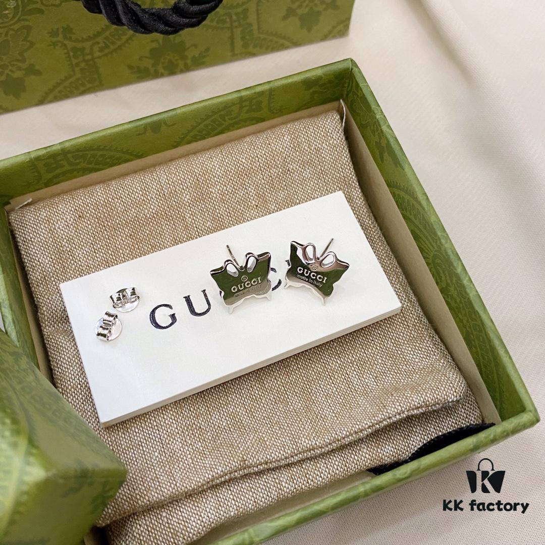 Gucci Gucci 925 Sterling Silver Butterfly Stud Earrings