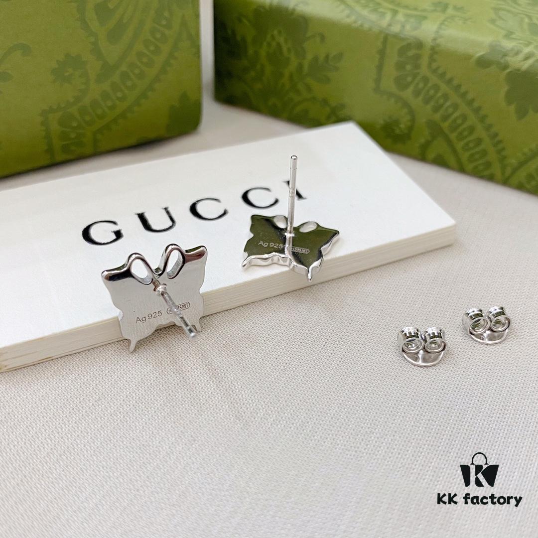 Gucci Gucci 925 Sterling Silver Butterfly Stud Earrings