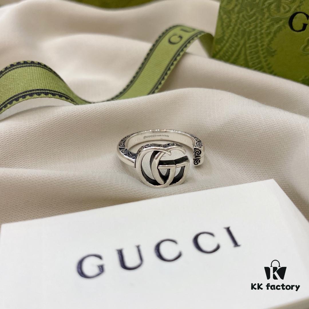 Gucci Gucci 925 Sterling Silver Double G Key Vintage Ring