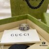 Gucci Gucci 925 Sterling Silver Double G Floral Vintage Ring