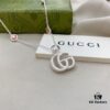 Gucci Gucci New Arrival 925 Sterling Silver Double G Pink Mother-of-Pearl Pendant Necklace