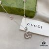 Gucci Gucci New Arrival 925 Sterling Silver Double G Pink Mother-of-Pearl Pendant Necklace