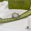 Gucci New Arrival Double G Floral Pink Shell Pure Silver Ring