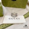 Gucci New Arrival Double G Floral Pink Shell Pure Silver Ring