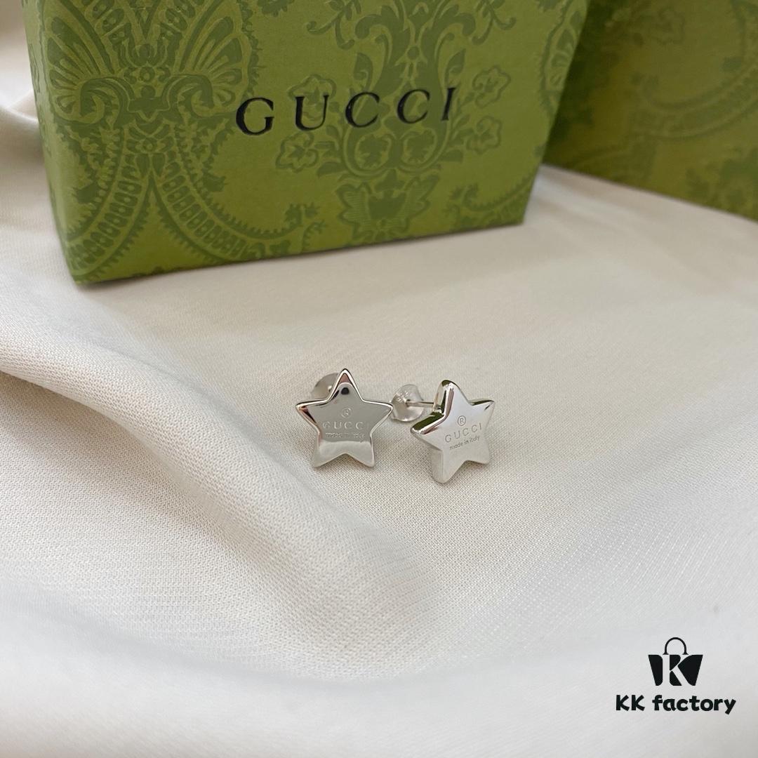 Gucci Gucci 925 Sterling Silver Minimalist Elegant Star Stud Earrings