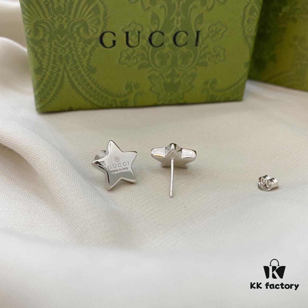 Gucci Gucci 925 Sterling Silver Minimalist Elegant Star Stud Earrings