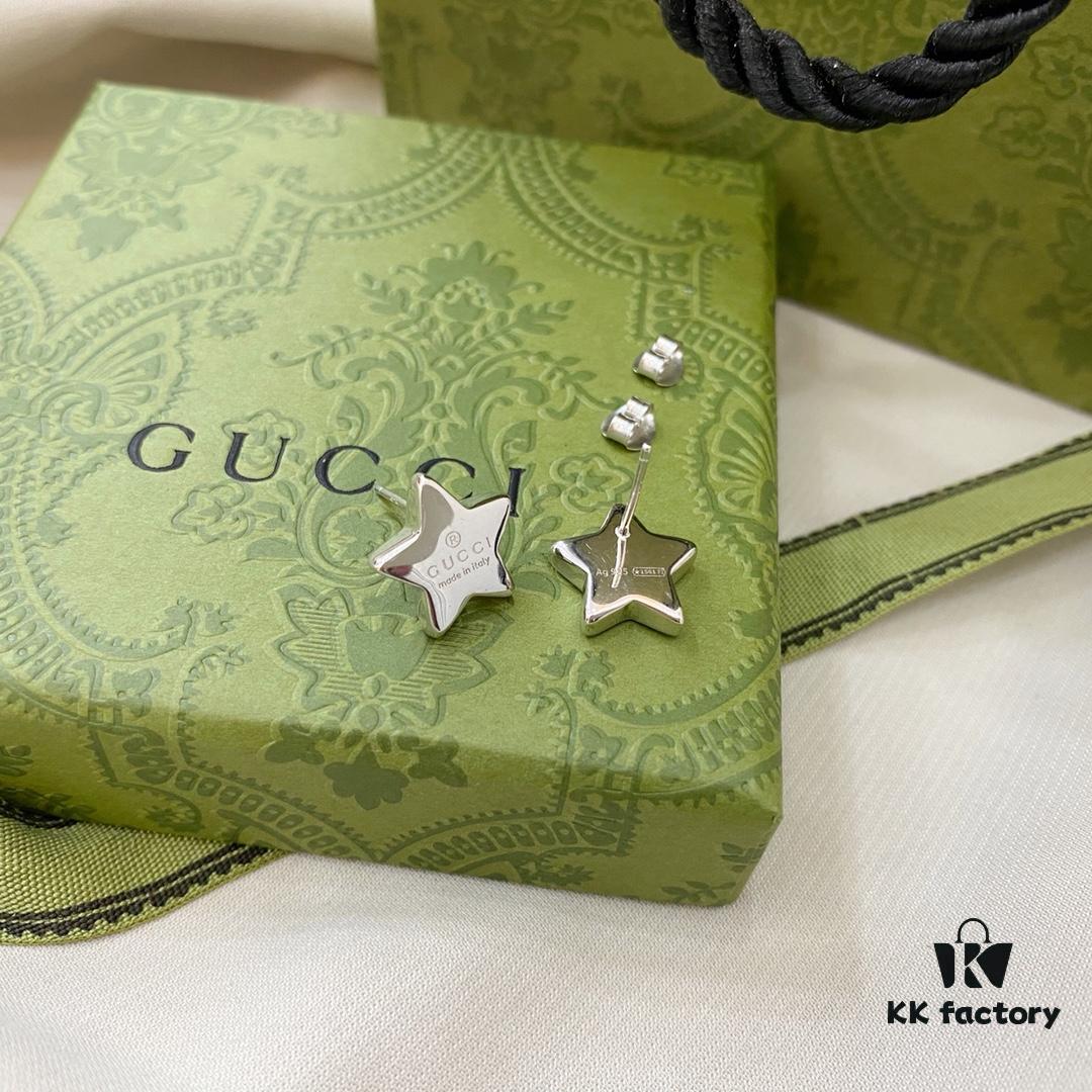 Gucci Gucci 925 Sterling Silver Minimalist Elegant Star Stud Earrings