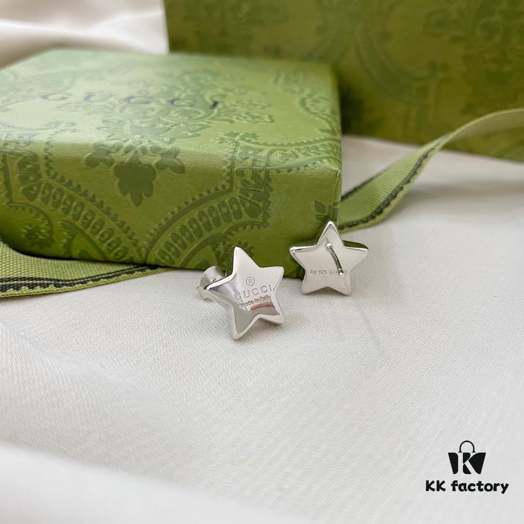 Gucci Gucci 925 Sterling Silver Minimalist Elegant Star Stud Earrings