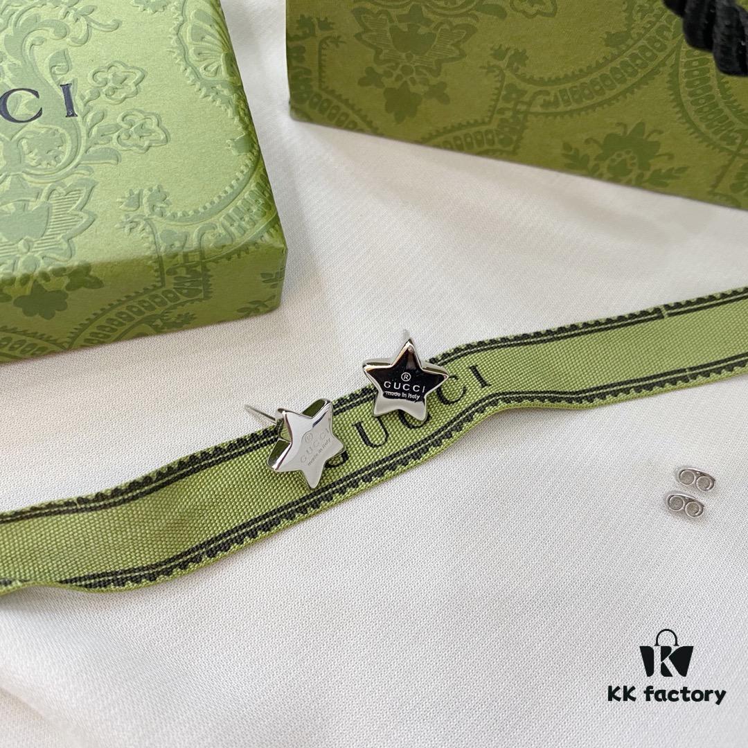 Gucci Gucci 925 Sterling Silver Minimalist Elegant Star Stud Earrings