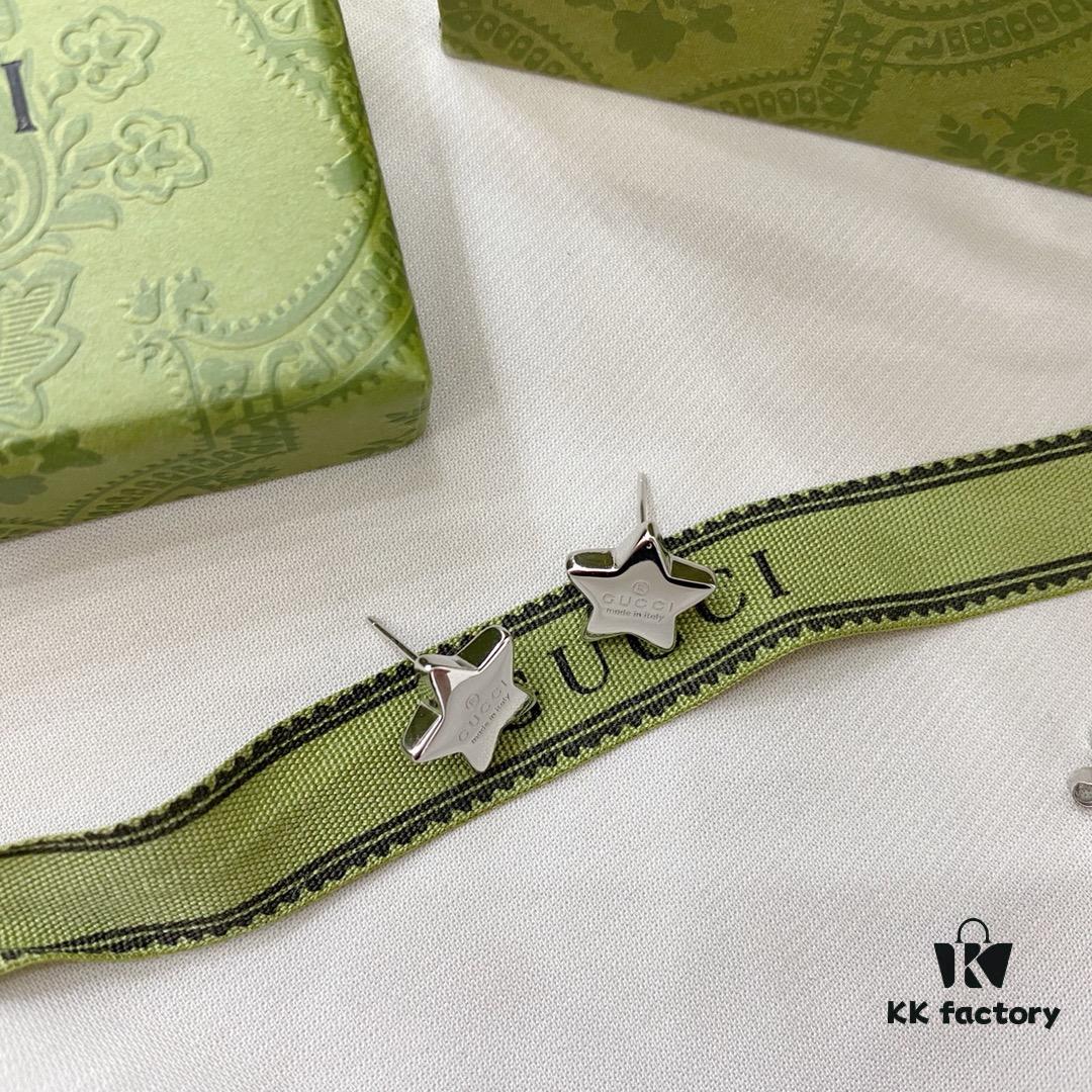 Gucci Gucci 925 Sterling Silver Minimalist Elegant Star Stud Earrings