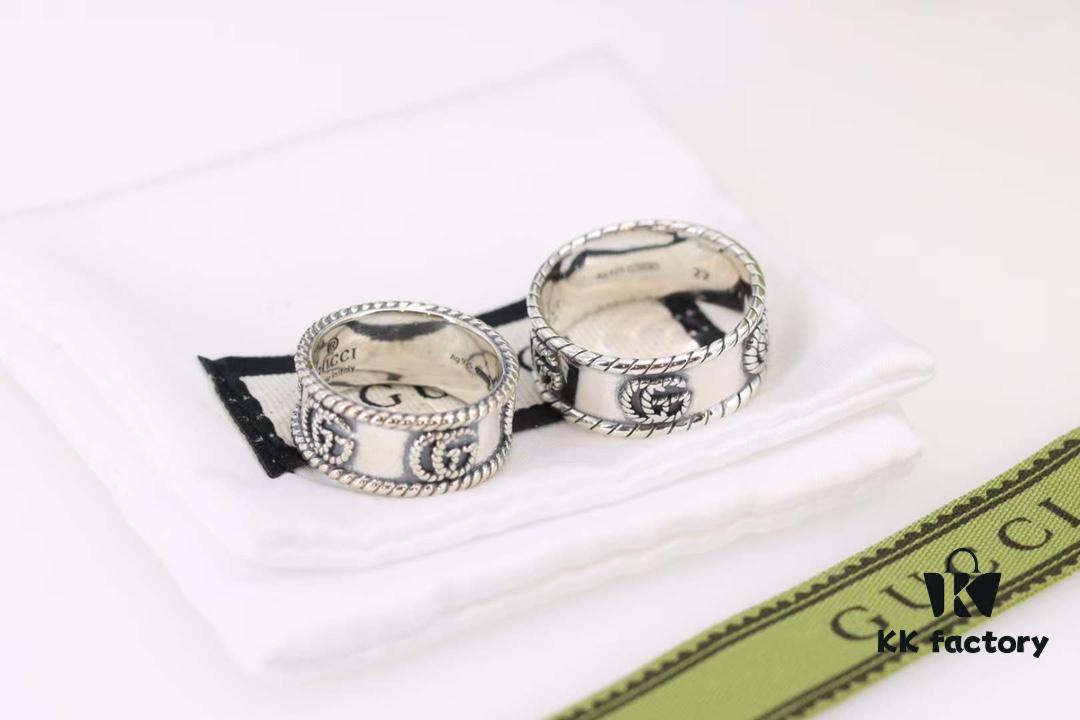 Gucci GG Marmont Series Purple Elegant Silver Ring