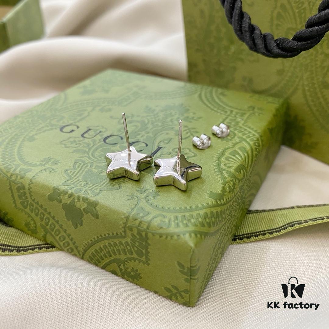 Gucci Gucci 925 Sterling Silver Minimalist Elegant Star Stud Earrings
