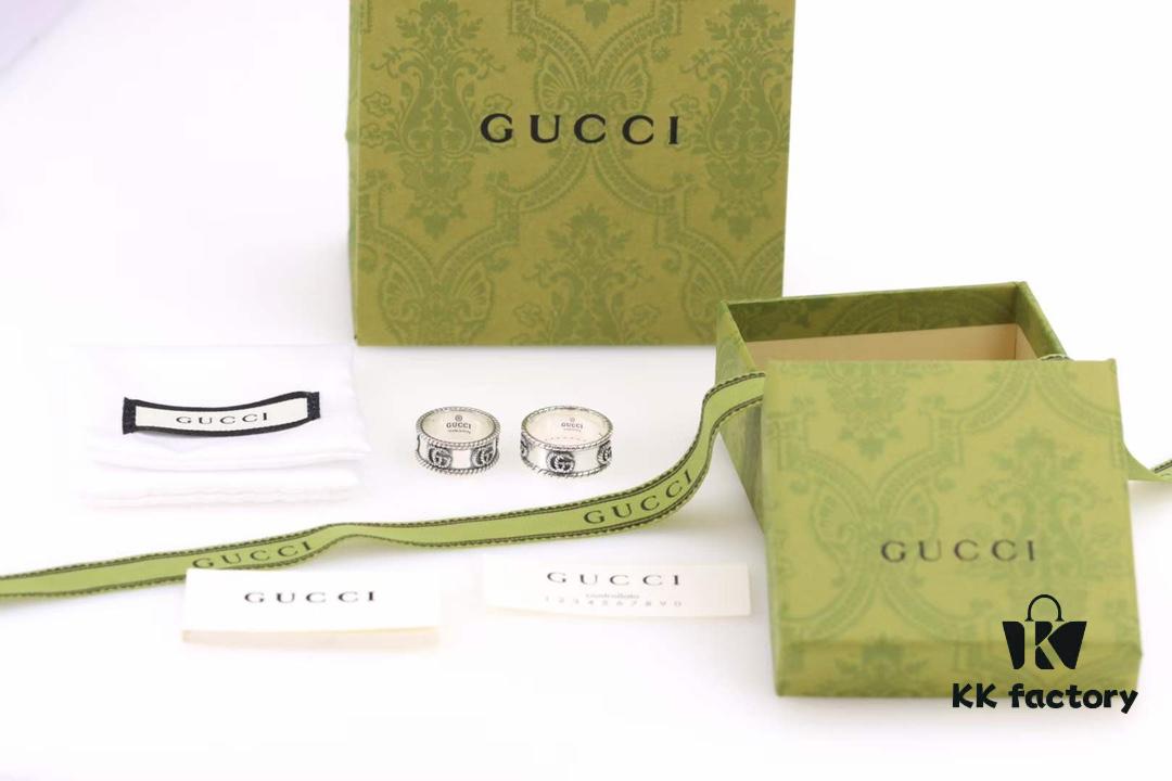 Gucci GG Marmont Series Purple Elegant Silver Ring