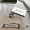 Gucci 925 Sterling Silver Double G Fearless Floral and Bird Couple Ring