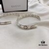 Gucci Super Recommended Hydraulic Mold Fearless Love Birds and Flowers Couple 925 Sterling Silver Bracelet